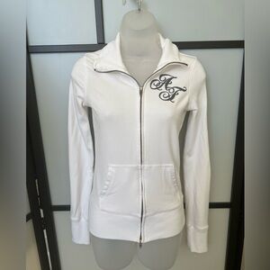 Y2K era Vintage Abercrombie & Fitch Zip Up Mock Neck White Jacket